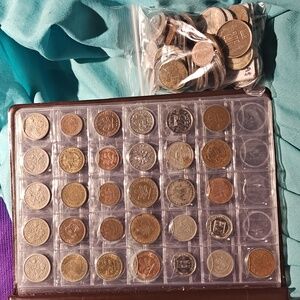 Old Mixed World Coins Pack And World Coin Book